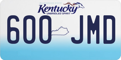 KY license plate 600JMD