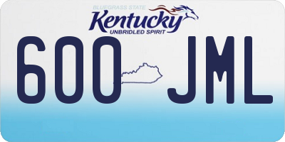 KY license plate 600JML