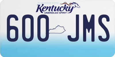 KY license plate 600JMS