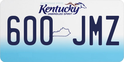 KY license plate 600JMZ