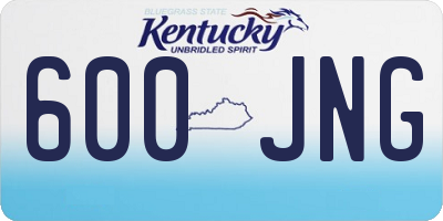 KY license plate 600JNG