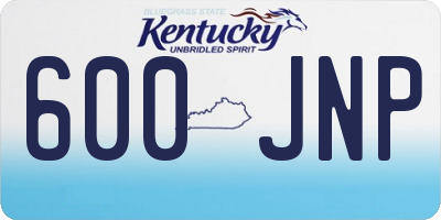 KY license plate 600JNP