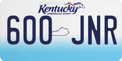 KY license plate 600JNR