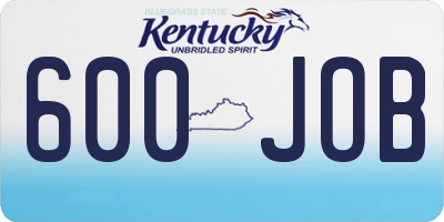 KY license plate 600JOB