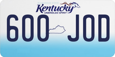 KY license plate 600JOD