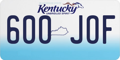 KY license plate 600JOF