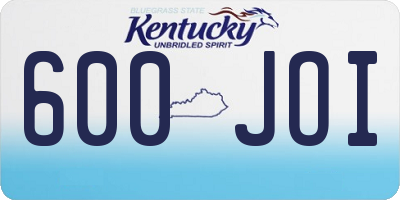 KY license plate 600JOI