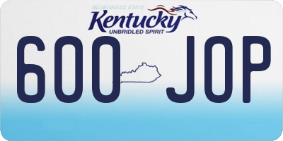 KY license plate 600JOP