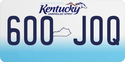KY license plate 600JOQ