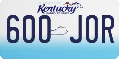KY license plate 600JOR