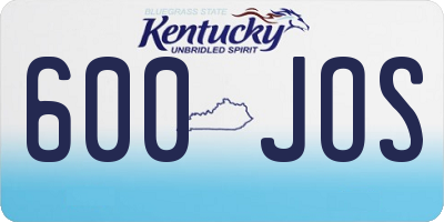 KY license plate 600JOS