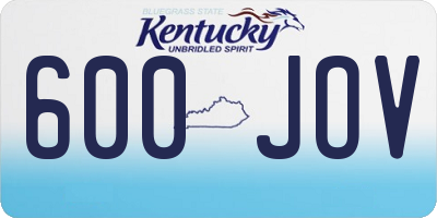 KY license plate 600JOV