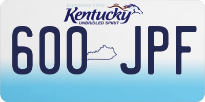 KY license plate 600JPF