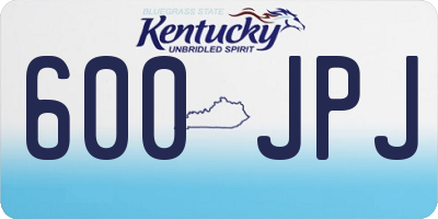 KY license plate 600JPJ