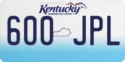 KY license plate 600JPL