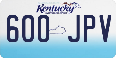 KY license plate 600JPV