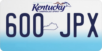 KY license plate 600JPX
