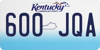 KY license plate 600JQA