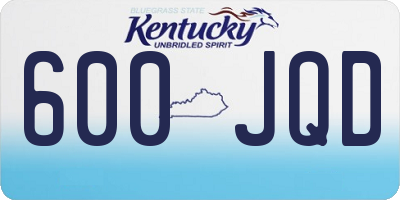KY license plate 600JQD