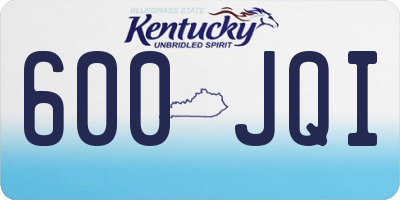 KY license plate 600JQI