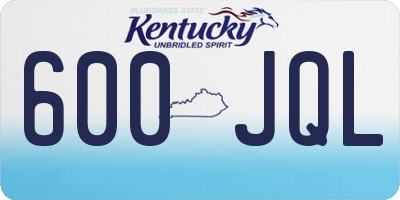 KY license plate 600JQL