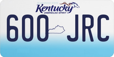 KY license plate 600JRC