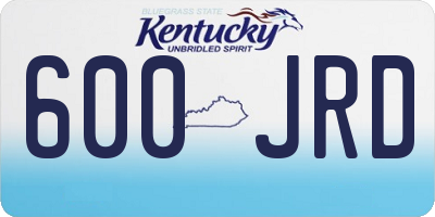 KY license plate 600JRD