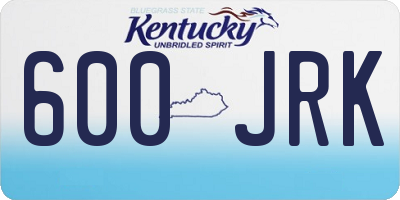 KY license plate 600JRK