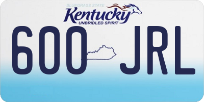 KY license plate 600JRL