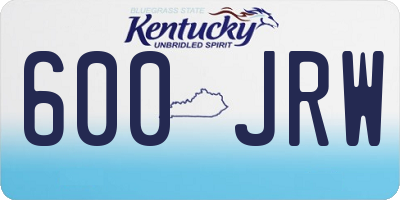 KY license plate 600JRW