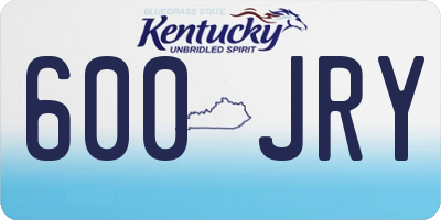 KY license plate 600JRY