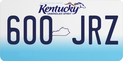 KY license plate 600JRZ