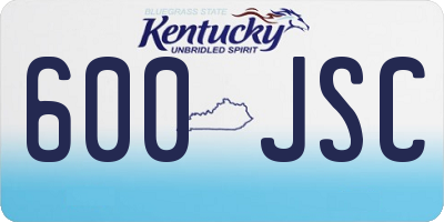 KY license plate 600JSC