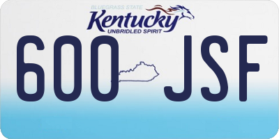 KY license plate 600JSF