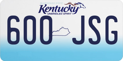 KY license plate 600JSG