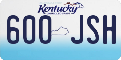 KY license plate 600JSH