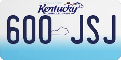 KY license plate 600JSJ