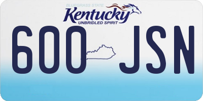 KY license plate 600JSN