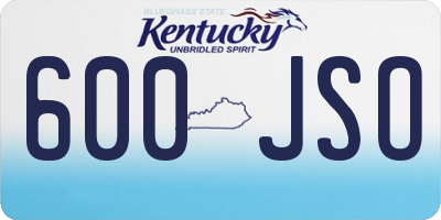 KY license plate 600JSO