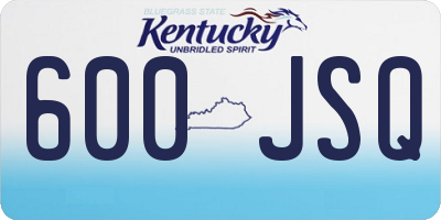 KY license plate 600JSQ