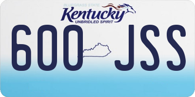 KY license plate 600JSS