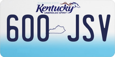 KY license plate 600JSV