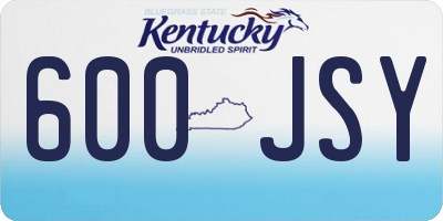 KY license plate 600JSY