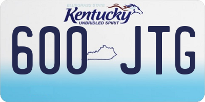 KY license plate 600JTG