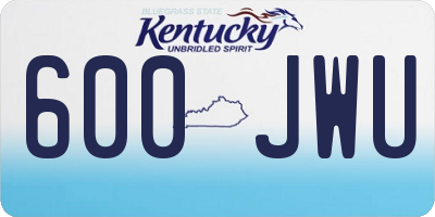 KY license plate 600JWU