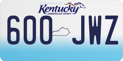 KY license plate 600JWZ