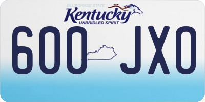 KY license plate 600JXO