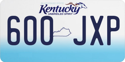 KY license plate 600JXP