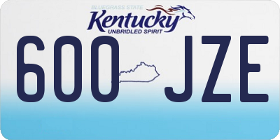 KY license plate 600JZE