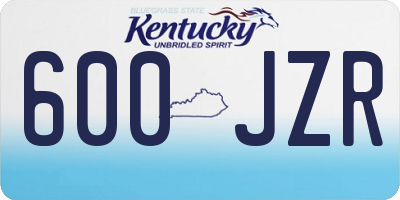 KY license plate 600JZR